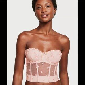 DREAM ANGELS Rosebud Embroidery Strapless‎ Corset Top 38D NWT